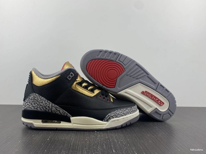 Reps TBK WMNS Black 3 Gold Jordan CK9246-067 Air 0719